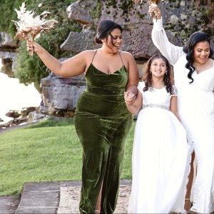 🟠 PLUS Velvet Backless Dress